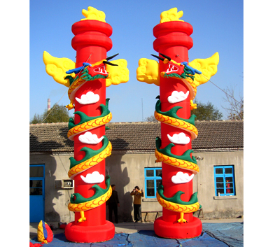 海南藏族双龙灯笼柱